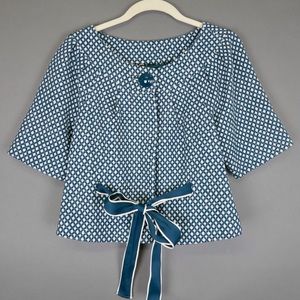 Anthropologie Elevenses Green Tweed Tea Jacket